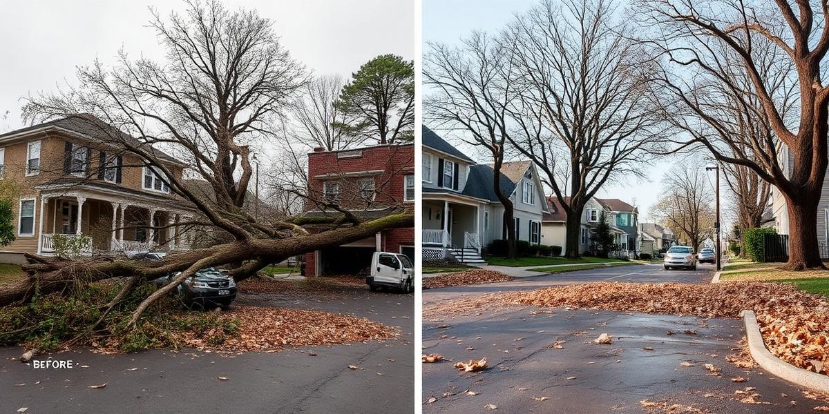 Before and after: Storm Cleanup in St. Paul, MN